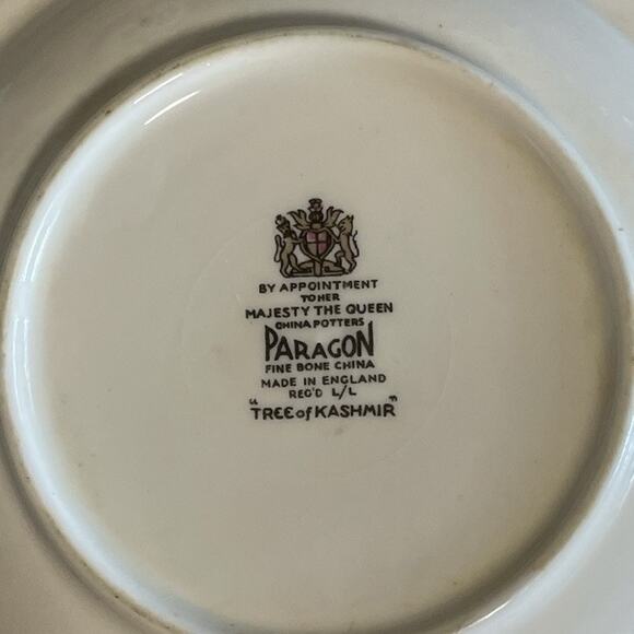 Paragon Pin-Dishes TREE of KASHMIR 4.75" diameter gilt edge Vtg Eng. Replacement - Picture 3 of 6